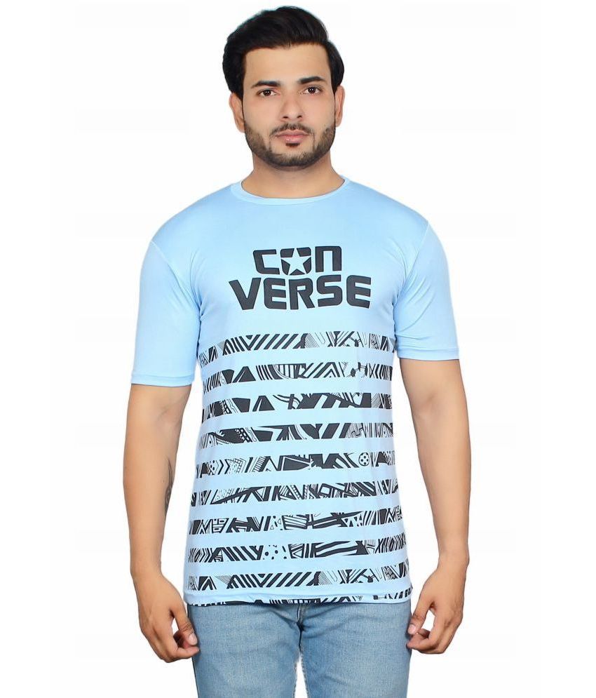     			DeeFab Polyester Regular Fit Solid Half Sleeves Men's T-Shirt - Sky Blue ( Pack of 1 )