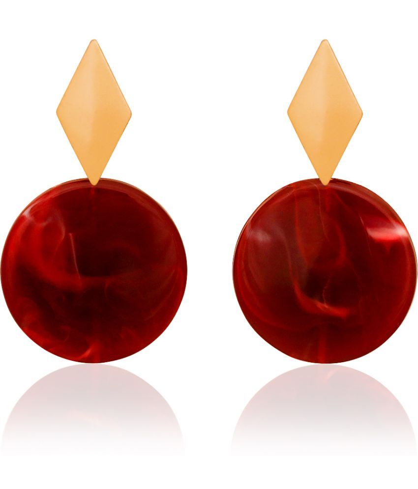     			LUV FASHION Maroon Stud Earrings ( Pack of 1 )