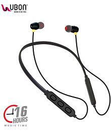 UBON CL 125 Bluetooth Bluetooth Neckband On Ear 16 Hours Playback Active Noise cancellation IPX4(Splash &amp; Sweat Proof) Black