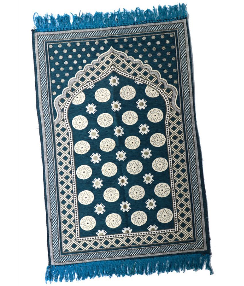     			ADIRNY Blue Single Regular Cotton Prayer Mat ( 110 X 70 cm )