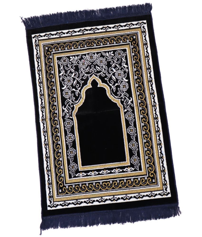     			ADIRNY Blue Single Regular Velvet Prayer Mat ( 110 X 70 cm )