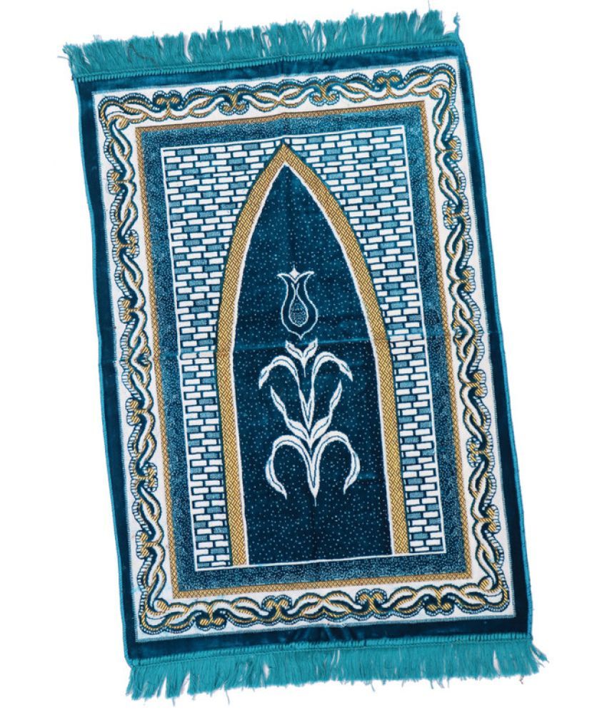     			ADIRNY Blue Single Regular Velvet Prayer Mat ( 110 X 70 cm )