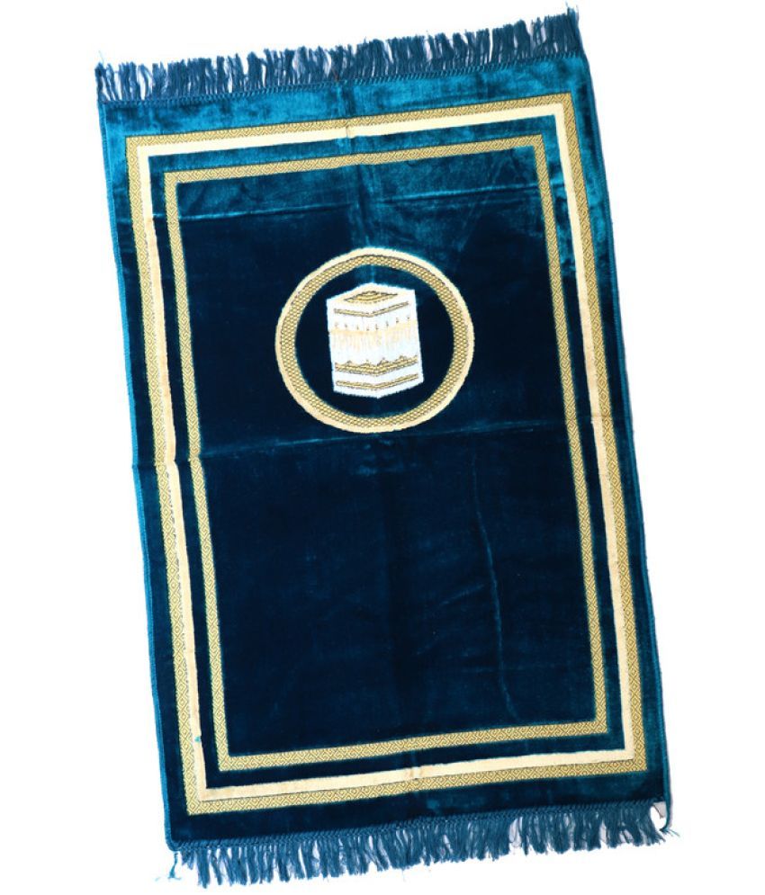     			ADIRNY Blue Single Regular Velvet Prayer Mat ( 110 X 70 cm )