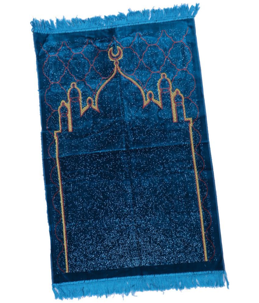     			ADIRNY Blue Single Regular Velvet Prayer Mat ( 110 X 70 cm )