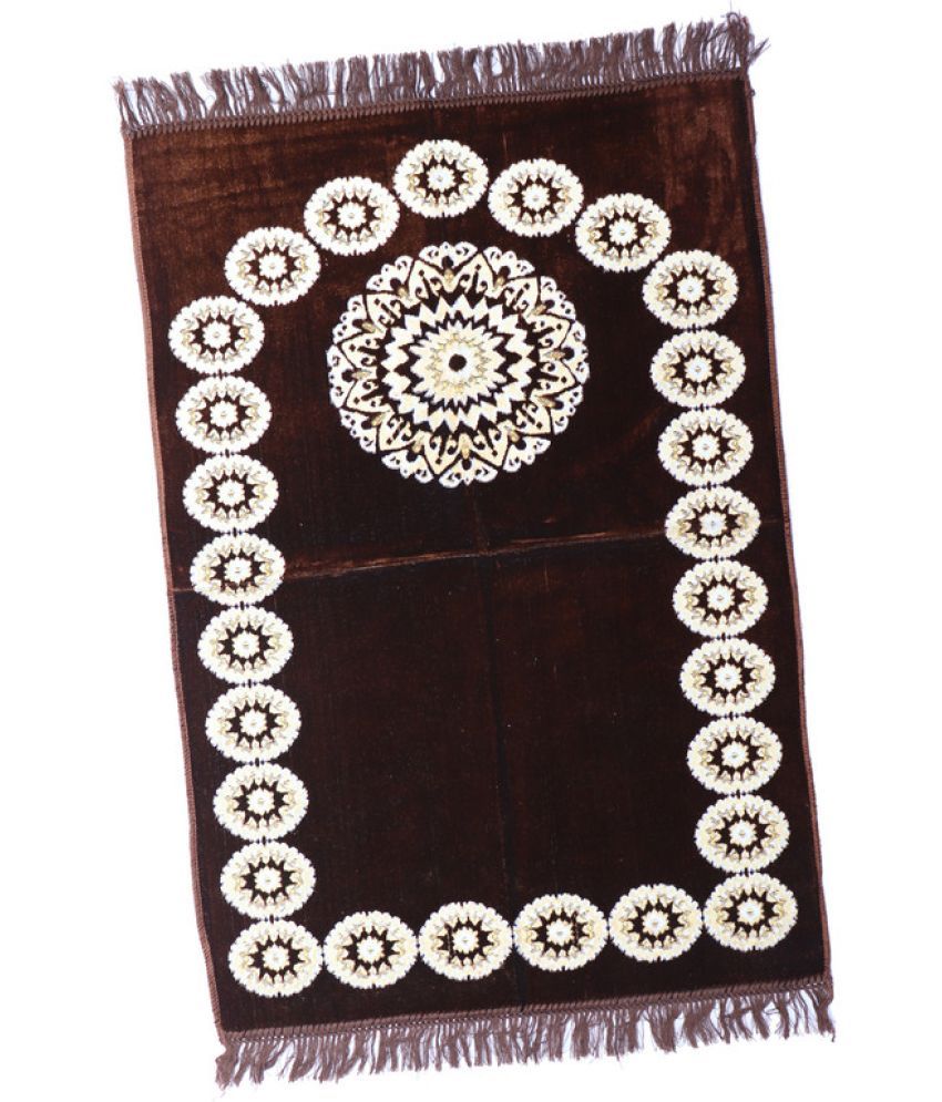     			ADIRNY Brown Single Regular Velvet Prayer Mat ( 110 X 70 cm )