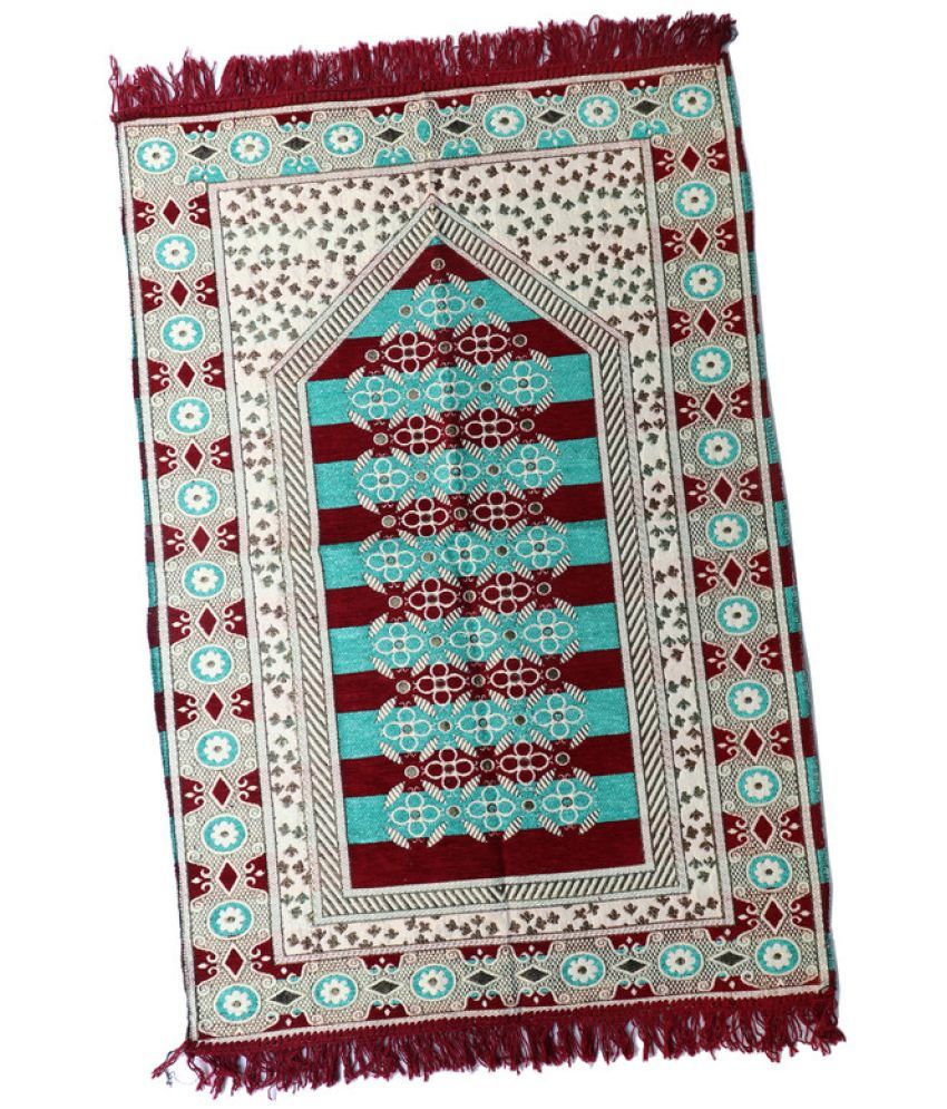     			ADIRNY Maroon Single Regular Cotton Prayer Mat ( 110 X 70 cm )