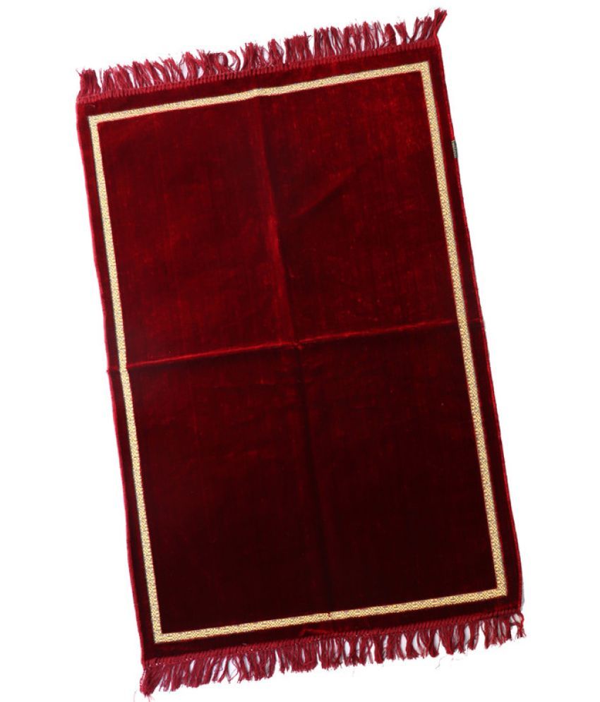     			ADIRNY Maroon Single Regular Velvet Prayer Mat ( 110 X 70 cm )