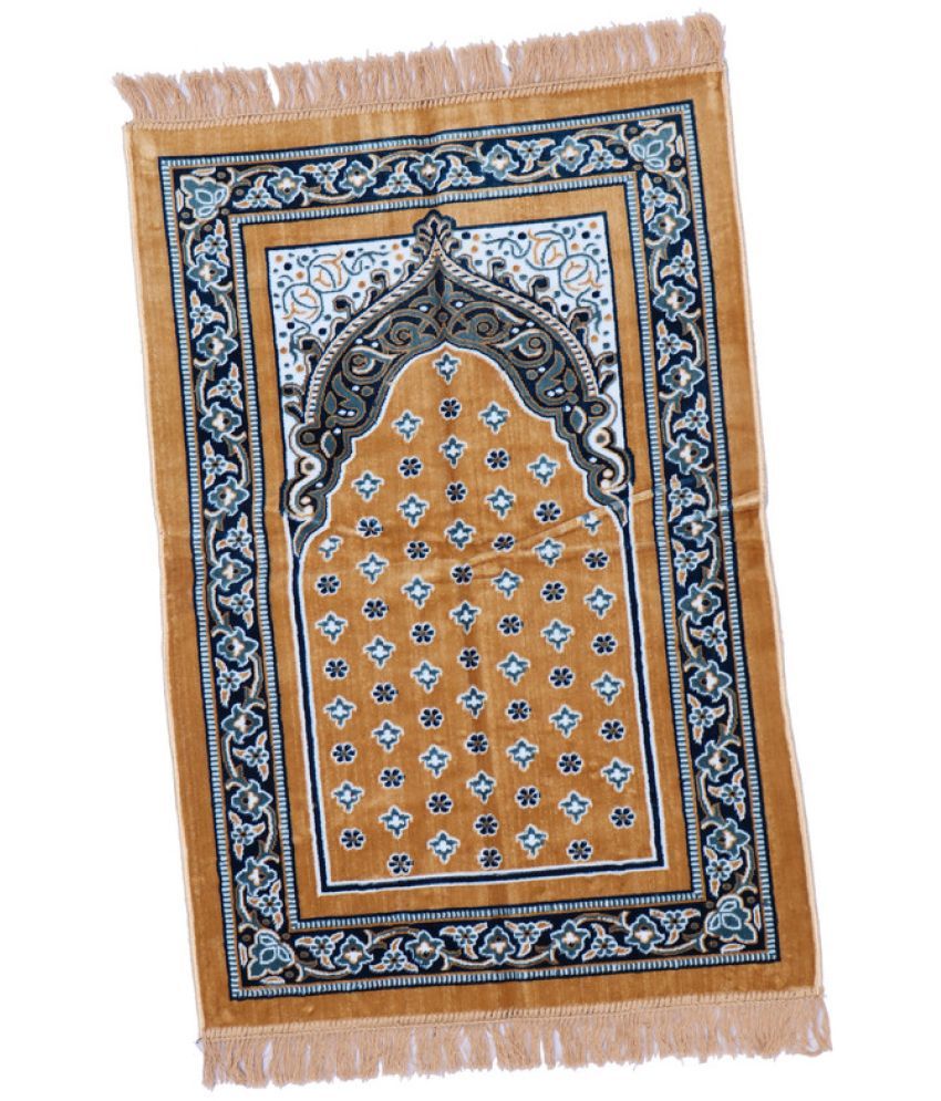     			ADIRNY Yellow Single Regular Velvet Prayer Mat ( 110 X 70 cm )