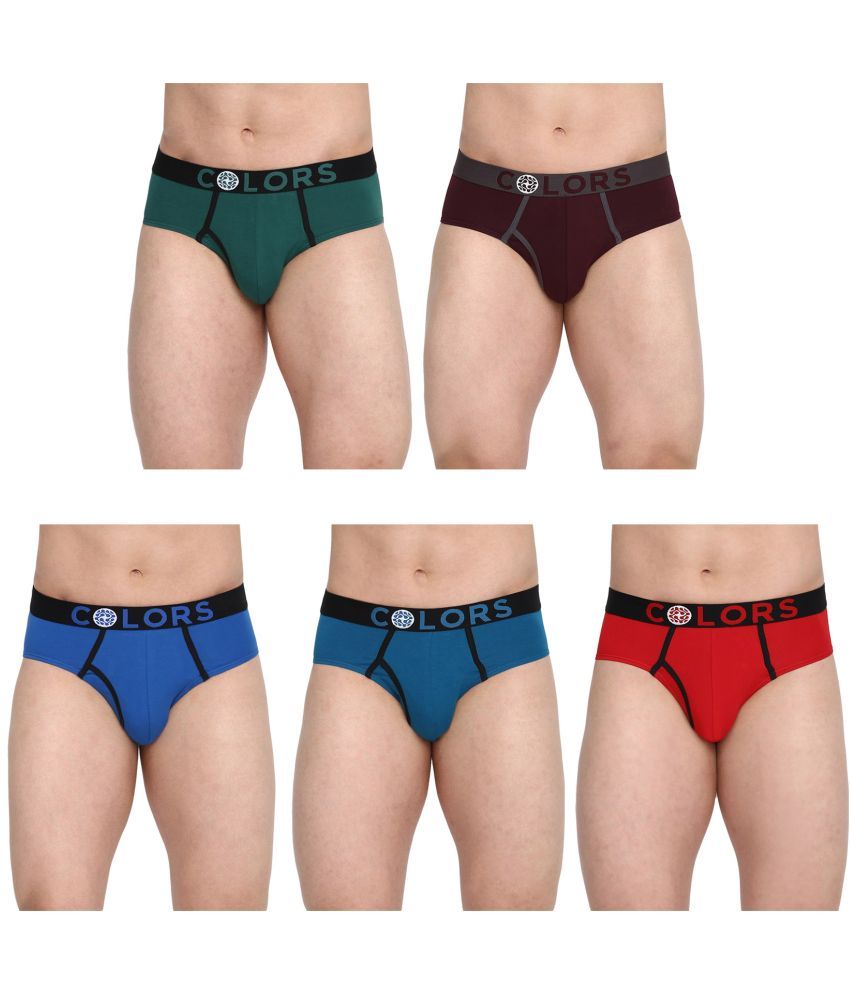     			COLORS by Rupa Frontline Multicolor Cotton Men's Briefs ( Pack of 5 )