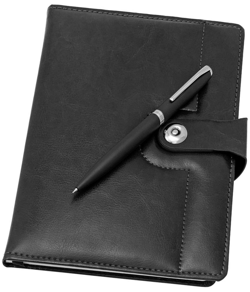     			UJJi 2in1 Pen & Notebook Set Black Colour in PU Leather with Magnetic Lock