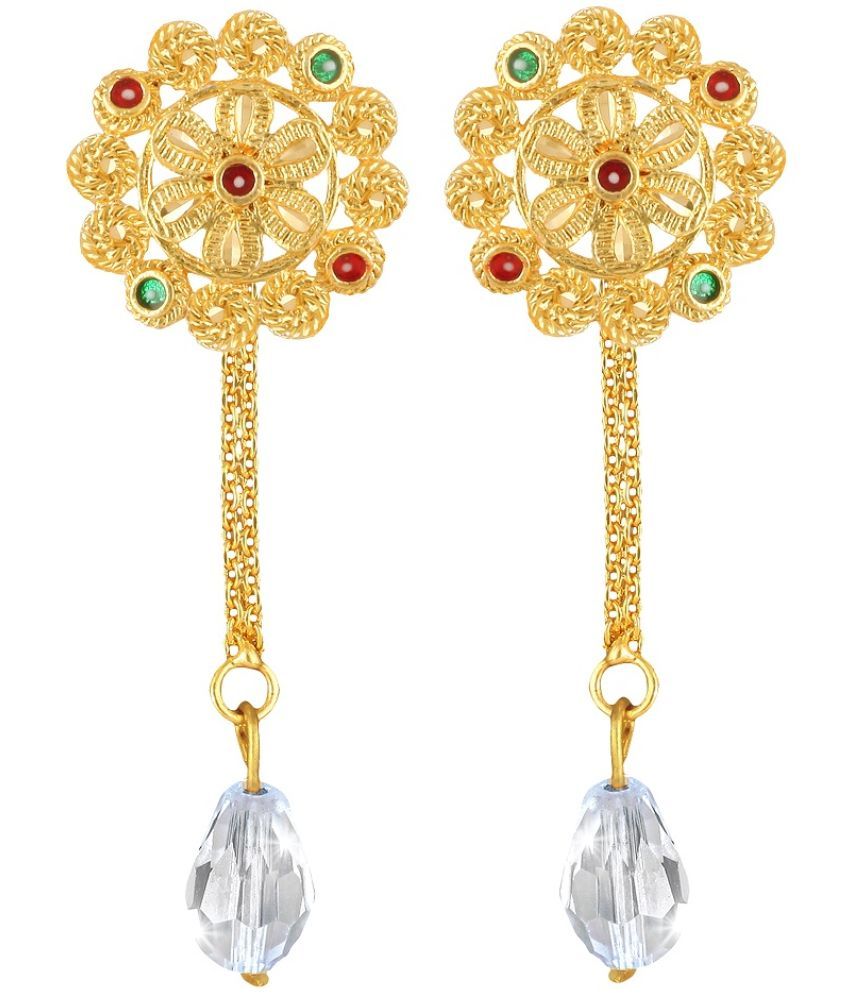     			VIVASTRI Golden Drop Earrings ( Pack of 2 )