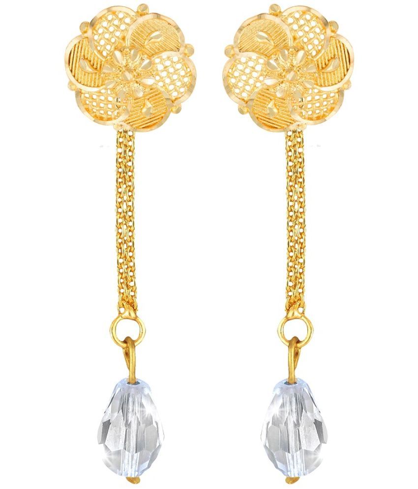     			VIVASTRI Golden Drop Earrings ( Pack of 2 )