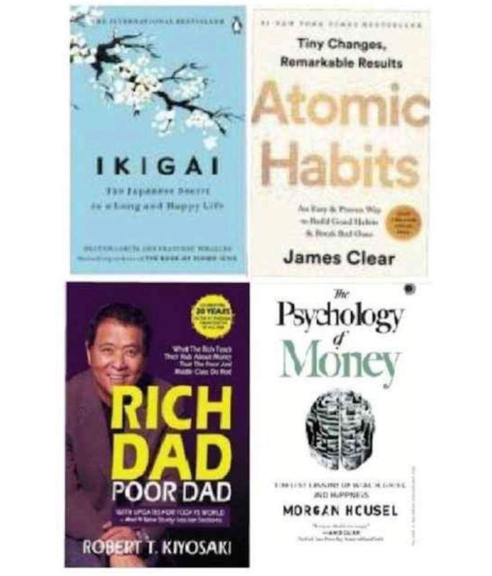     			4 Books Combo ( Atomic Habits & Rich Dad Poor Dad & ikigai Japaness & The Psychology Of Money