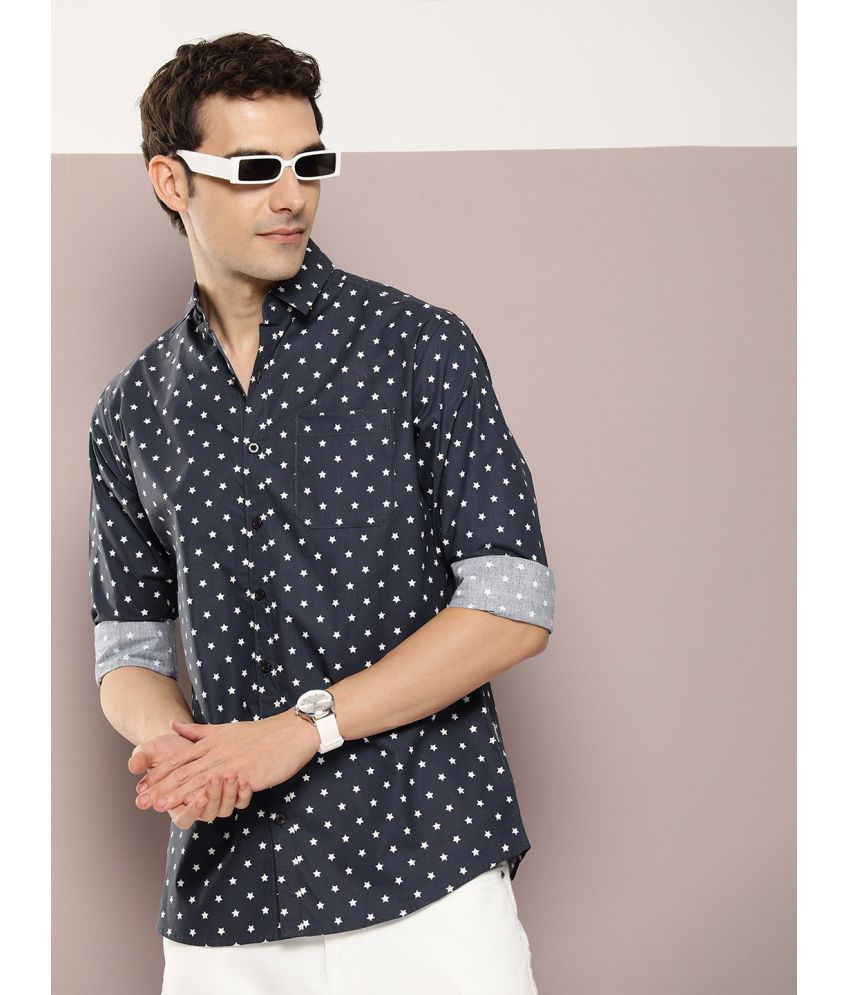     			Dillinger 100% Cotton Regular Fit Printed Full Sleeves Men's Casual Shirt - Navy ( Pack of 1 )