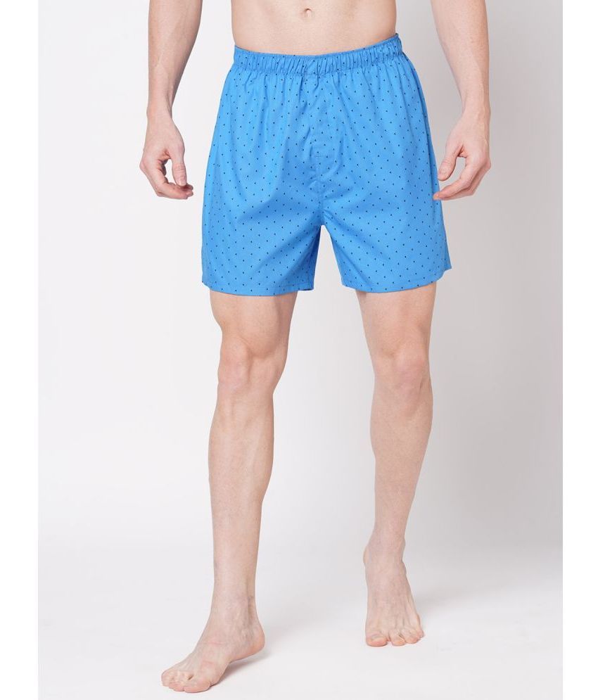     			Fitz Cotton Men's Boxer- ( Blue )