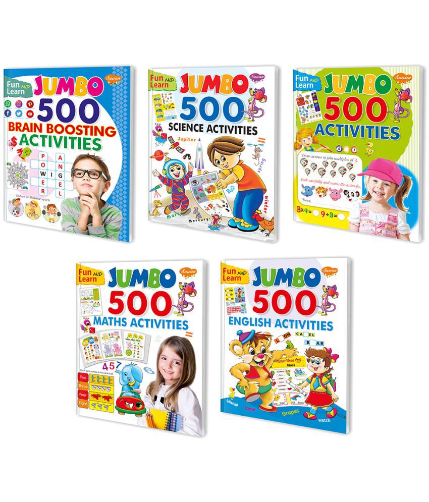     			Fun and Learn 500 Activity Books Complete Combo | Pack of 5 Activity Books By Sawan