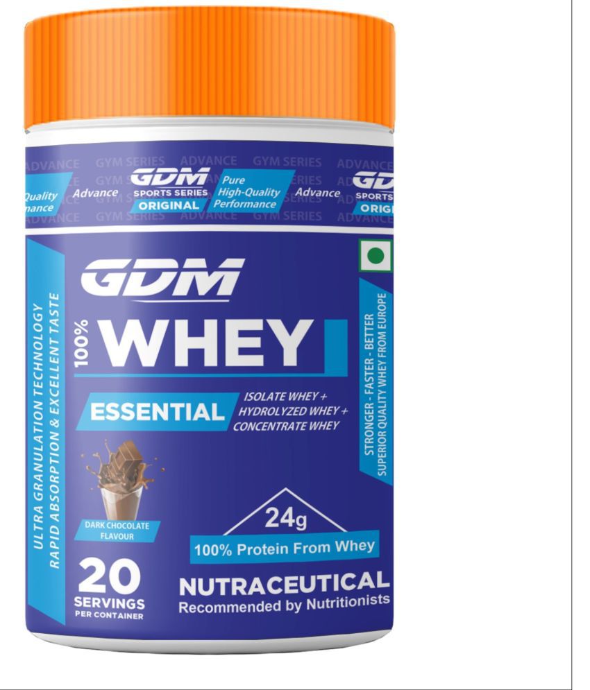     			GDM NUTRACEUTICALS LLP Essential Whey Protein Powder ( 608 gm , Chocolate - Flavour )