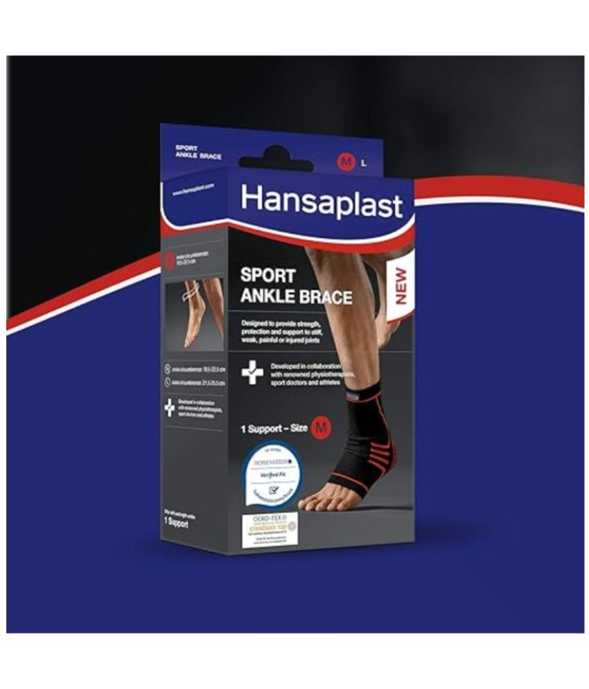     			Hansaplast Active Ankle Binder Support for Men & Women Long Lasting Pain Relief, Stability & Targeted Compression | Skin Friendly Ankle Support with Comfortable Fit - Free Size