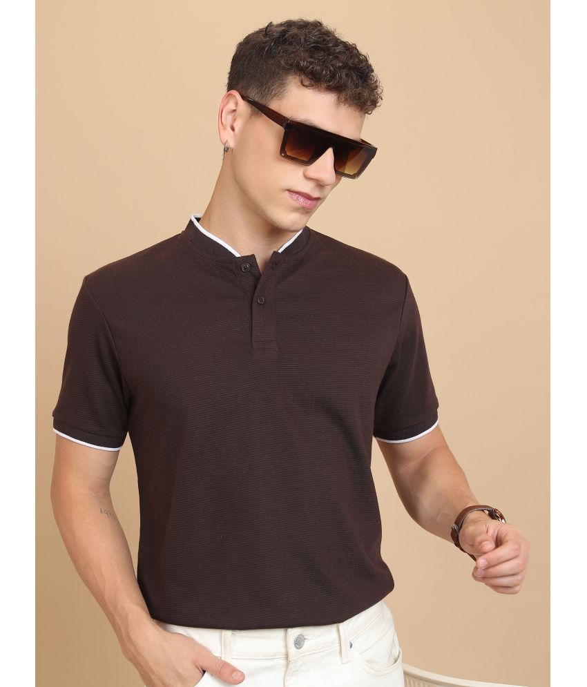     			Ketch Polyester Regular Fit Solid Half Sleeves Men's T-Shirt - Brown ( Pack of 1 )