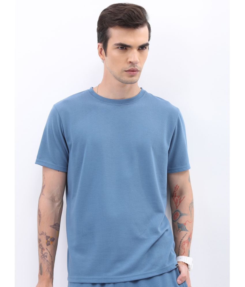     			Ketch Polyester Slim Fit Solid Half Sleeves Men's T-Shirt - Blue ( Pack of 1 )