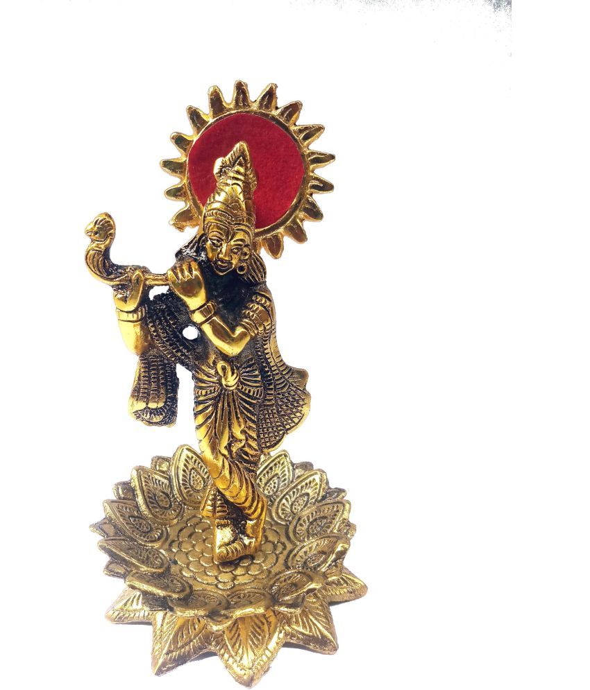     			KridayKraft Aluminium Lord Krishna Idol ( 9 cm )