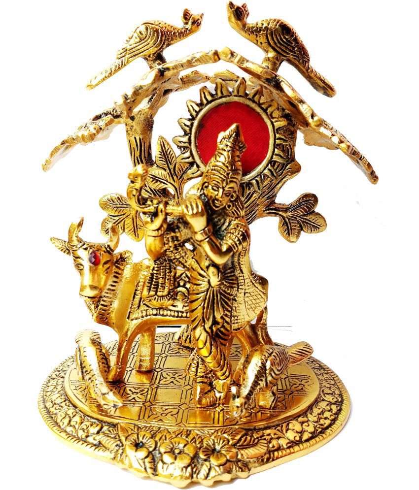    			KridayKraft Aluminium Lord Krishna Idol ( 13 cm )