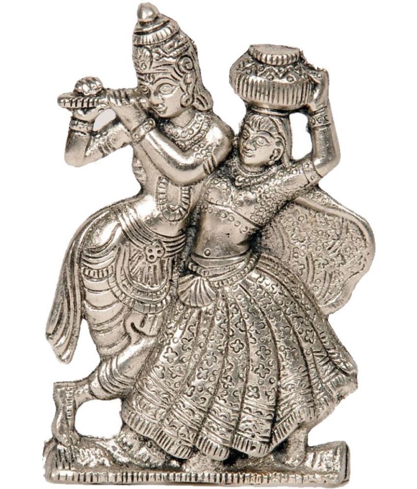     			KridayKraft Aluminium Radha Krishna Idol ( 3 cm )