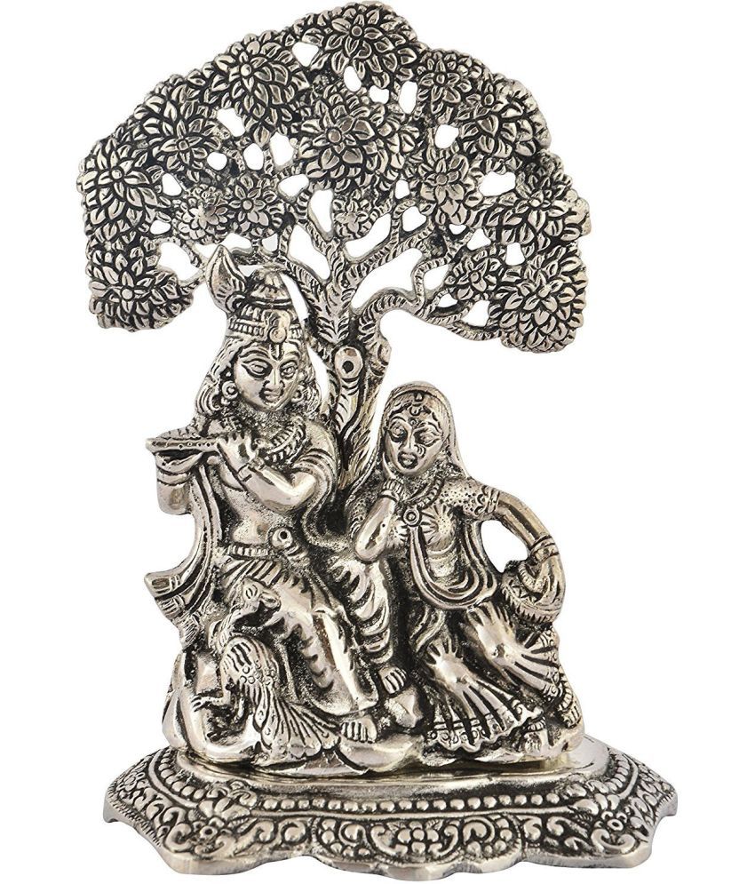     			KridayKraft Aluminium Radha Krishna Idol ( 12 cm )