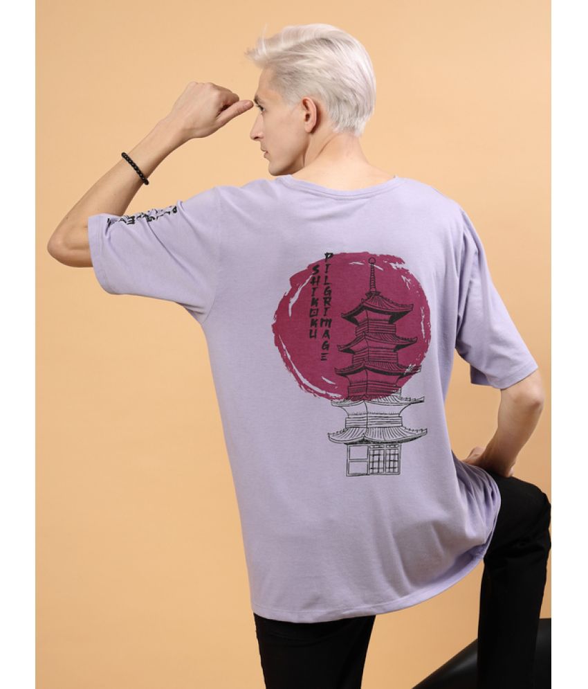     			Rigo Cotton Oversized Fit Printed Half Sleeves Men's T-Shirt - Lavender ( Pack of 1 )