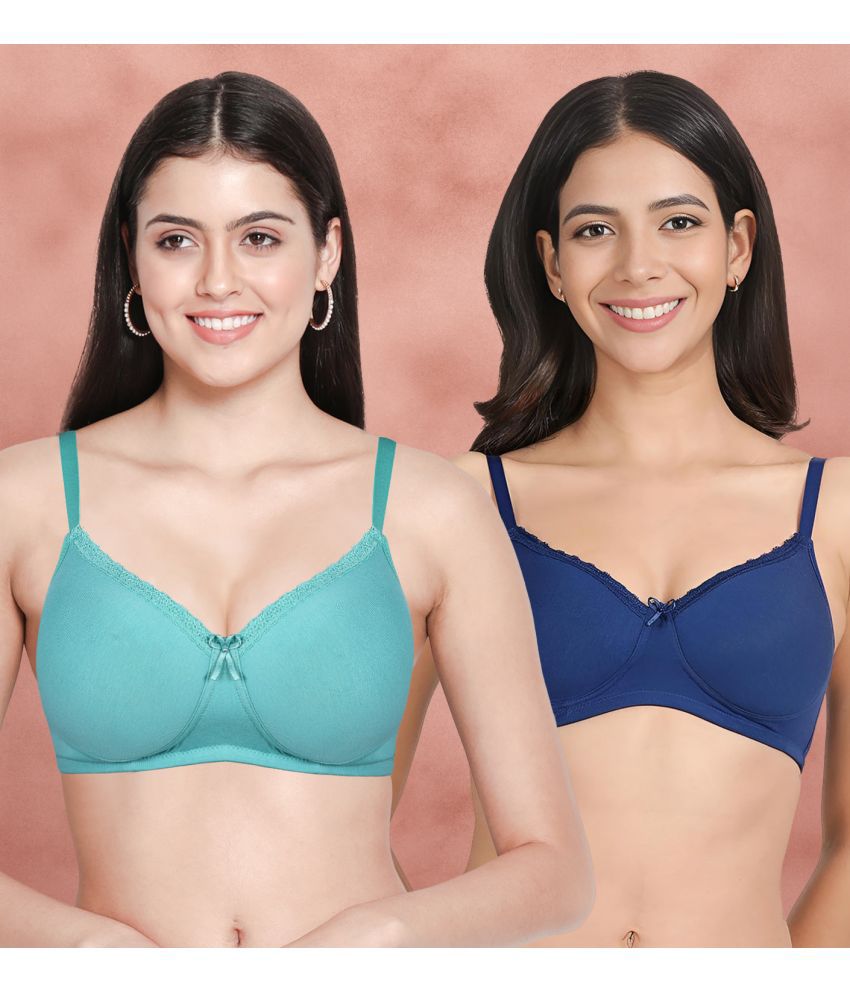     			Susie Multicolor Cotton Blend Lightly Padded Women's T-Shirt Bra ( Pack of 2 )