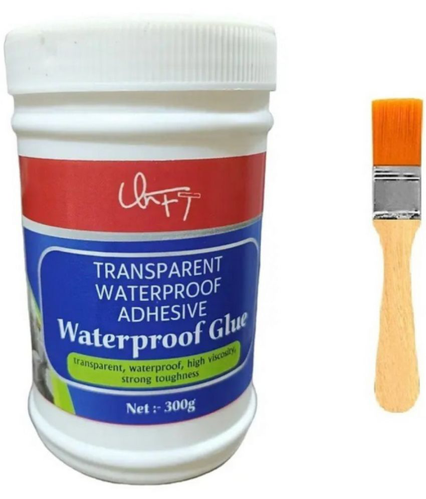     			Transparent Waterproof Glue 300g Pack with Brush, Leakage Protection, Outdoor, Bathroom Wall Tile, Window, Roof Tops, Anti-Leakage Glue