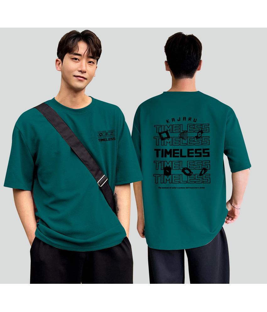     			happy khajana Polyester Oversized Fit Printed Half Sleeves Men's T-Shirt - Dark Green ( Pack of 1 )
