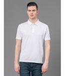 Red Tape Cotton Blend Regular Fit Self Design Half Sleeves Men's Polo T Shirt - White ( Pack of 1 )