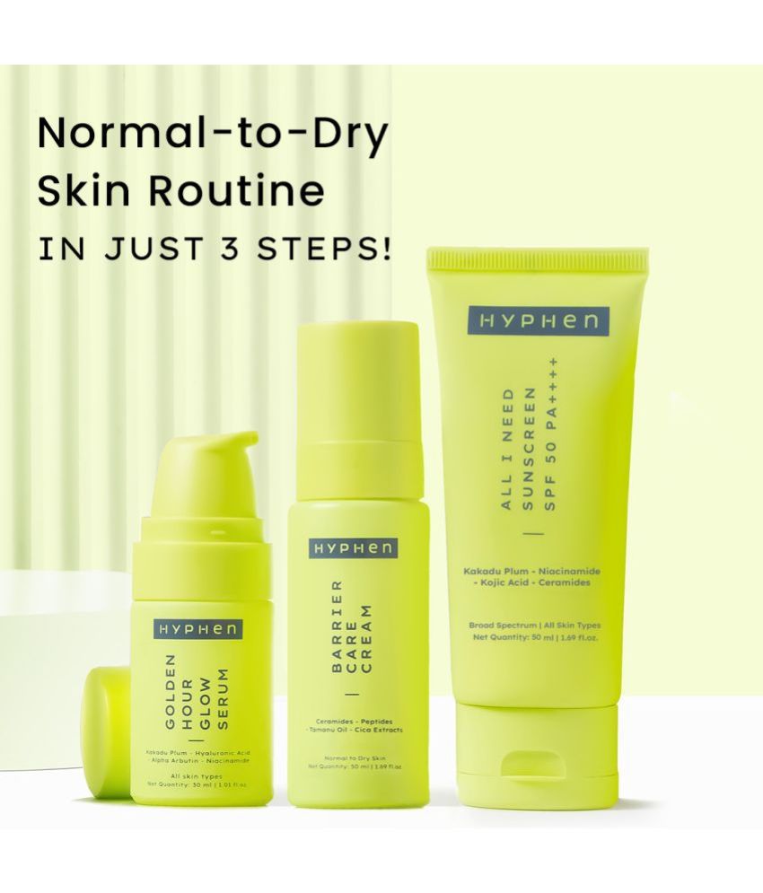     			Hyphen Daily Face Care Regime - Normal to Dry Skin | with Face Serum Face Moisturizer & Sunscreen