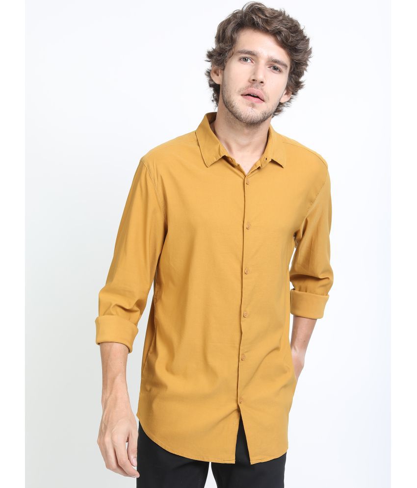     			Ketch Cotton Blend Slim Fit Solids Full Sleeves Men's Casual Shirt - Mustard ( Pack of 1 )