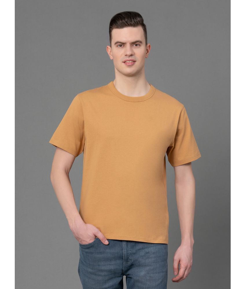     			Red Tape 100% Cotton Regular Fit Solid Half Sleeves Men's T-Shirt - Mustard ( Pack of 1 )