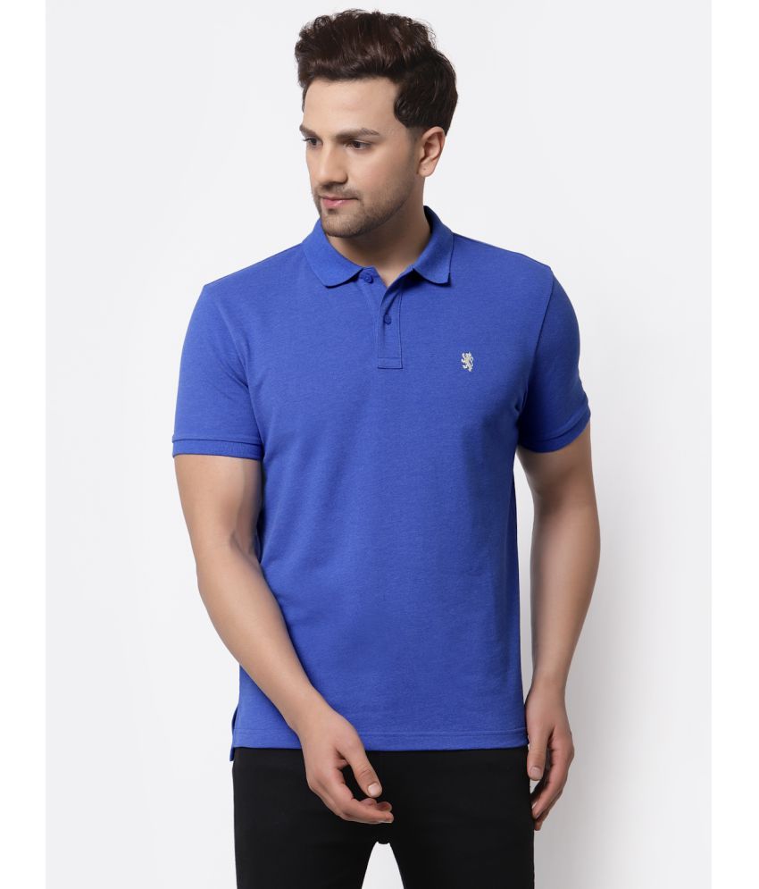     			Red Tape Cotton Blend Regular Fit Solid Half Sleeves Men's Polo T Shirt - Blue ( Pack of 1 )