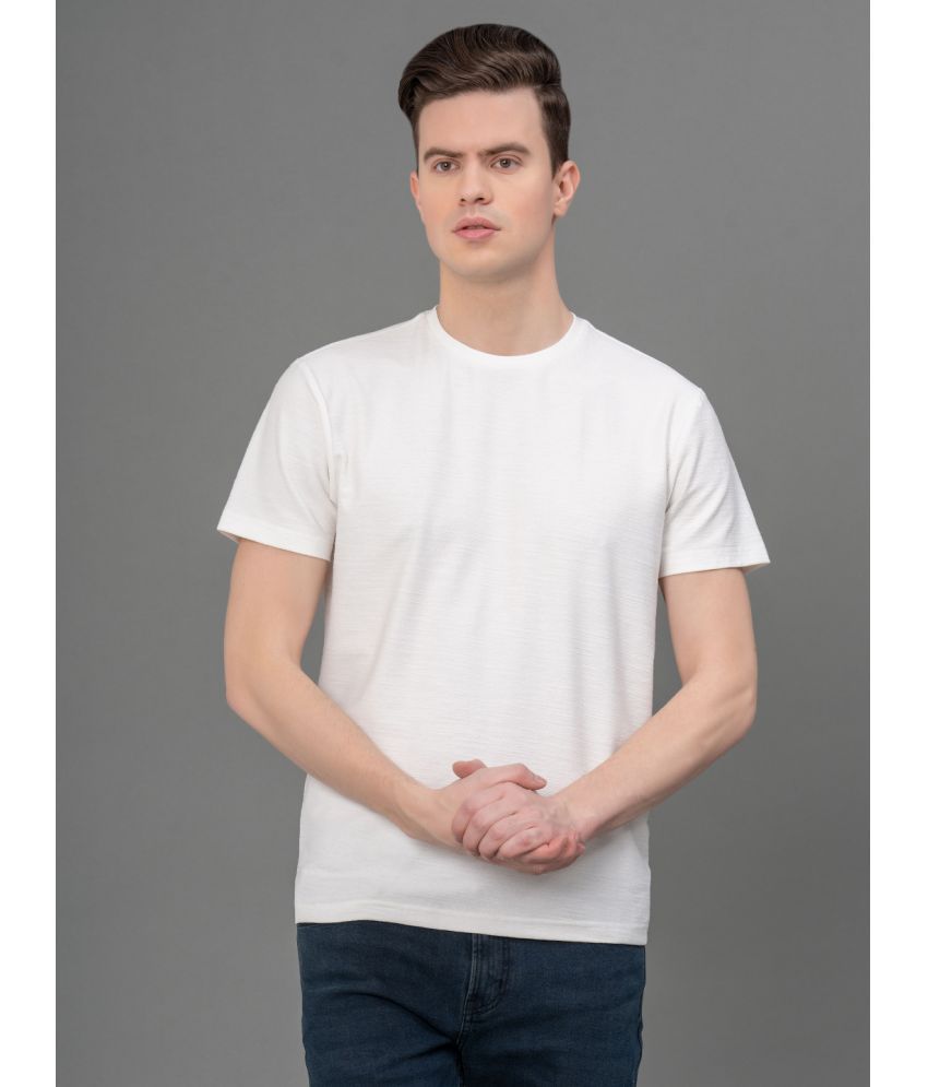     			Red Tape Cotton Blend Regular Fit Self Design Half Sleeves Men's T-Shirt - White ( Pack of 1 )