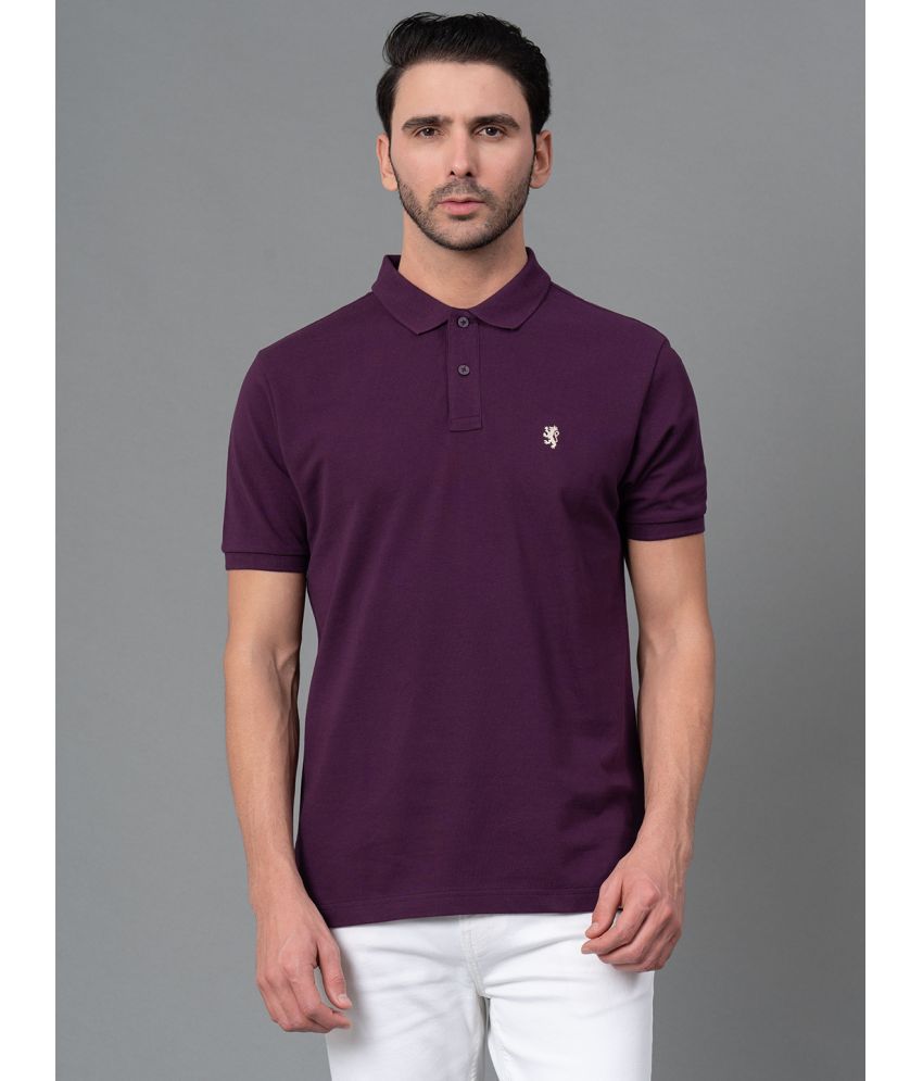     			Red Tape Cotton Regular Fit Solid Half Sleeves Men's Polo T Shirt - Purple ( Pack of 1 )