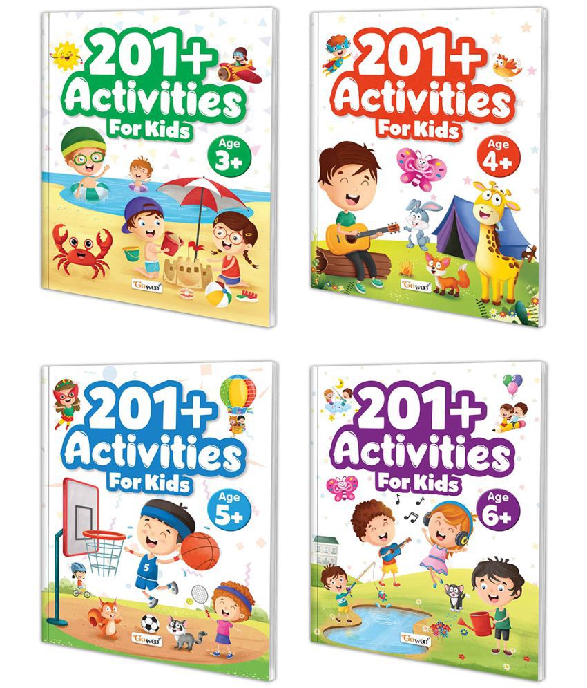     			201+ Activities for Kids for Age 3, 4, 5 and 6+ : Kids Activity Book, Fun Activities and Exercises For Children, Early learning activities for children, Mazes, Spot the differences, Matching games, Patterns, Brain games | Pack of 4 activity books.