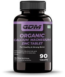 GDM NUTRACEUTICALS LLP Oraganic with Calcium + Vitamin D3 + Zinc + Magnesium - 90 no.s Unfalvoured Minerals Tablets