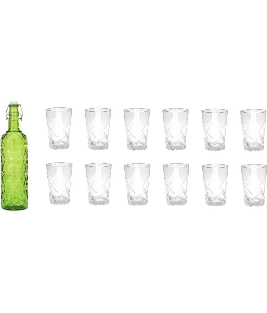     			AFAST Bottle Glass Green Glass Water Bottle 1000 mL ( Set of 10 )