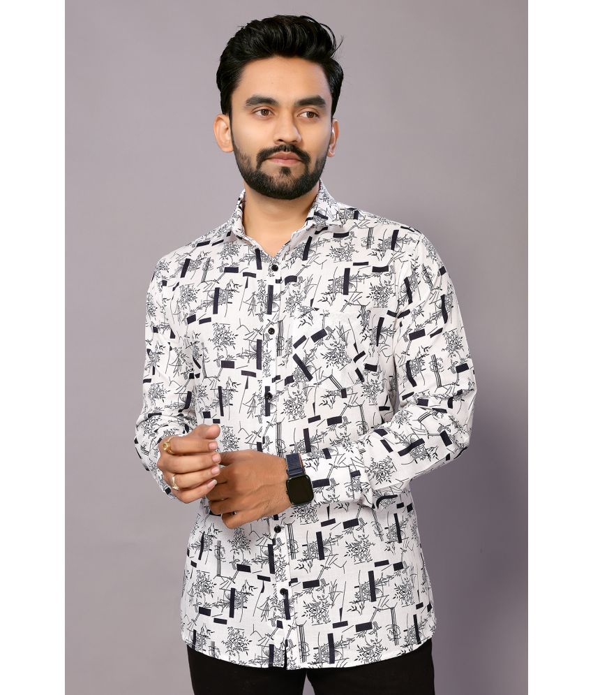     			Anand Cotton Blend Regular Fit Printed Full Sleeves Men's Casual Shirt - White ( Pack of 1 )