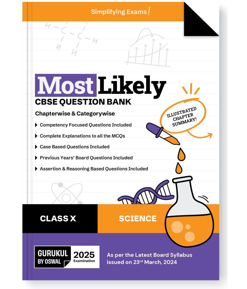     			Gurukul By Oswal Science Most Likely CBSE Question Bank for Class 10 Exam 2025 - Chapterwise & Categorywise, Chapter Summary, Competency Focused, MCQs