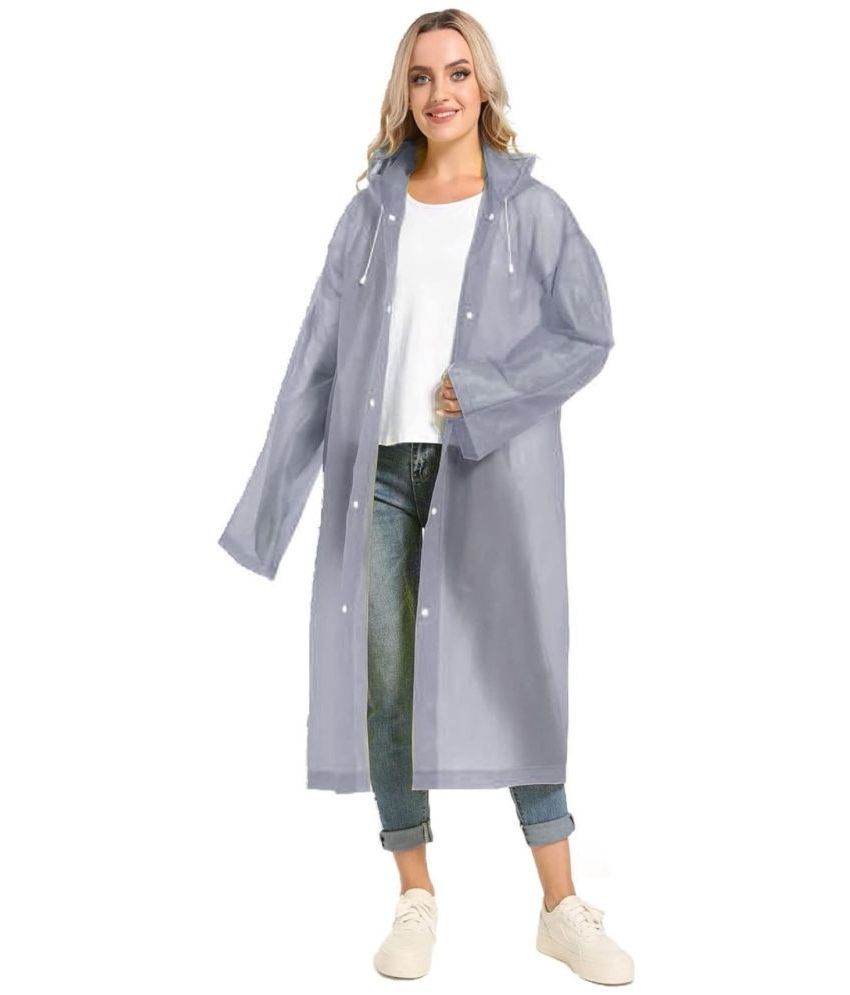     			Infispace Polyester Long Raincoat - Grey