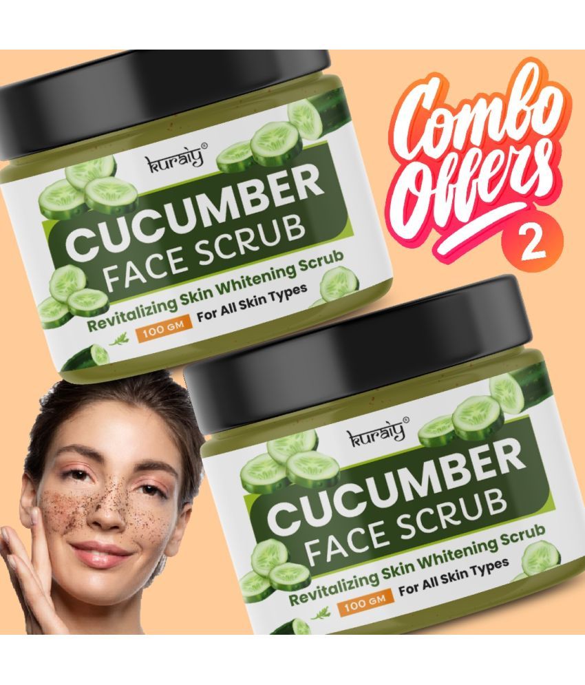     			KURAIY Cucumber Revitalizing Skin Whitening Face Scrub for All Skin Types 100g (Pack Of 2)