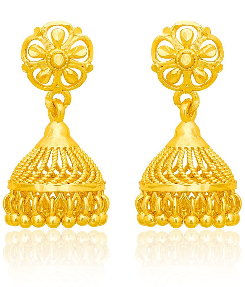     			LUV FASHION Golden Jhumki Earrings ( Pack of 1 )