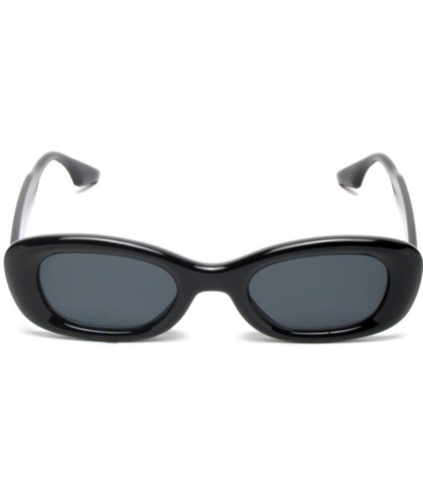     			MESPEE Black Oval Sunglasses ( Pack of 1 )