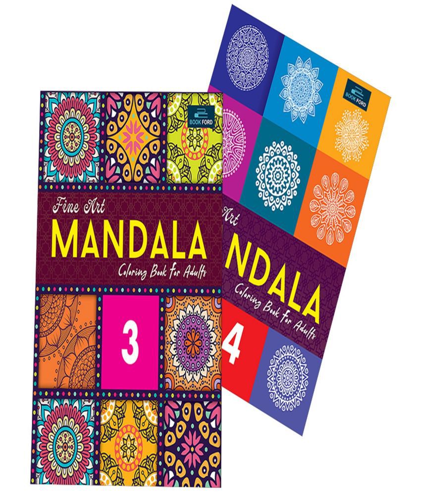     			Mandala Art Coloring Book Series  Set Of 2  Part -3 And 4 - My Flora & Fauna And Art & Culture - Relaxing , Creative , Refreshing