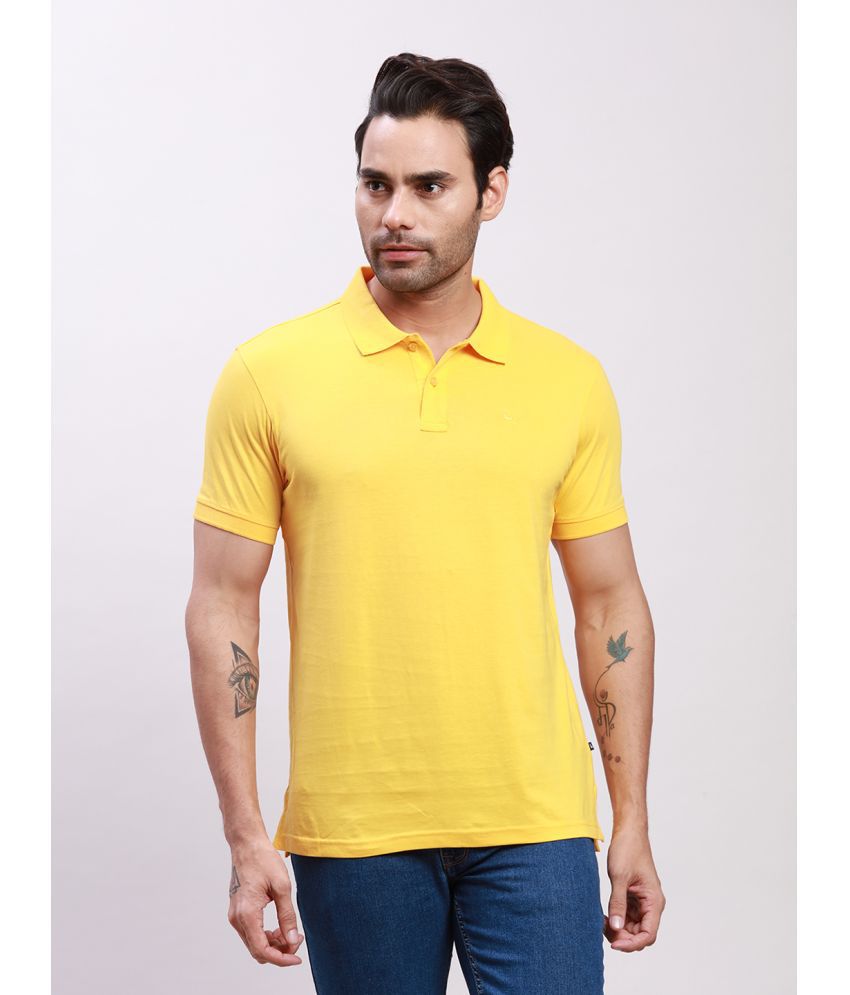     			Parx Cotton Regular Fit Solid Half Sleeves Men's Polo T Shirt - Yellow ( Pack of 1 )
